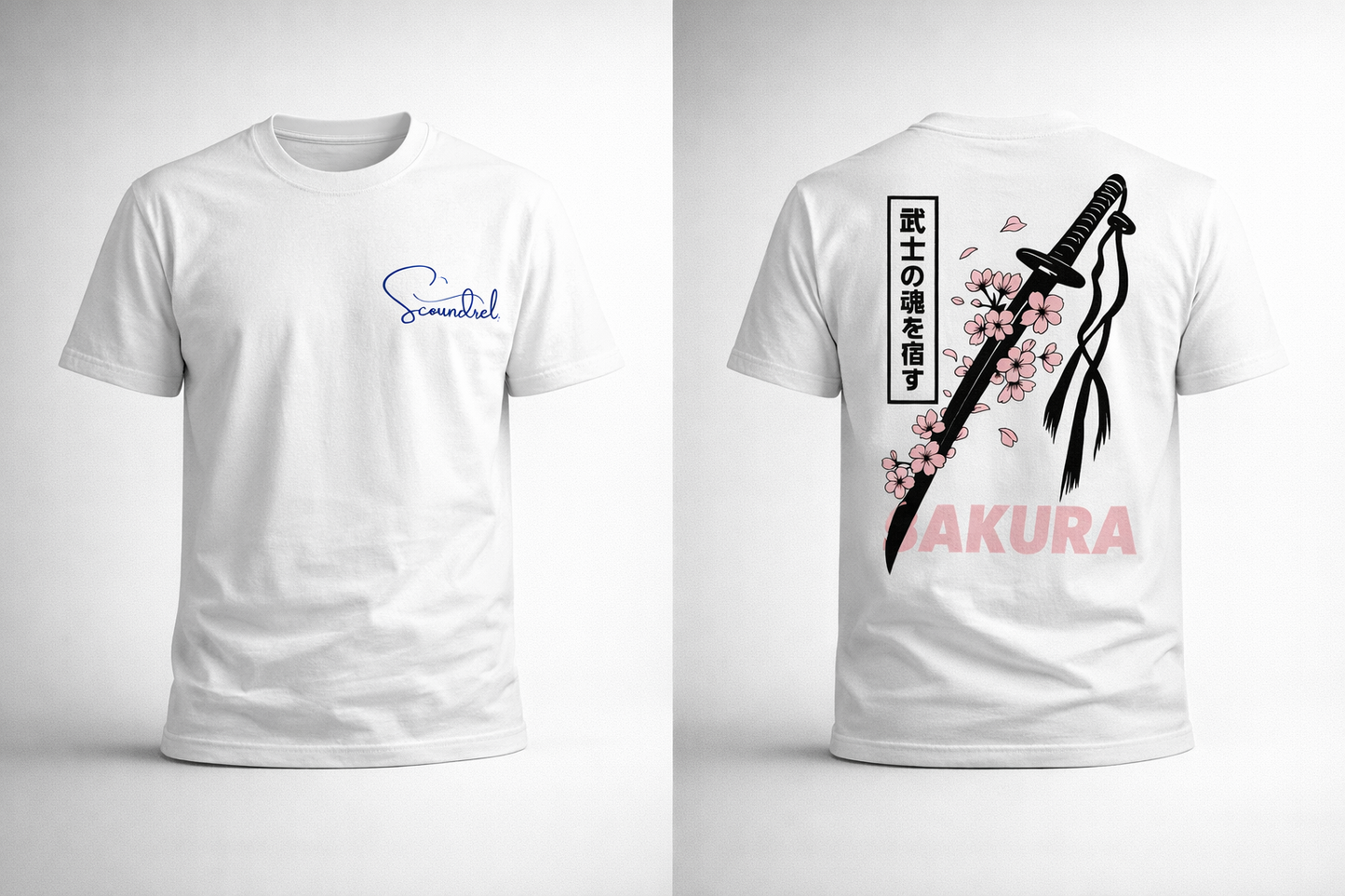 T-shirt blanc manches courtes – Édition sakura