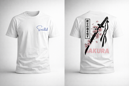 T-shirt blanc manches courtes – Édition sakura